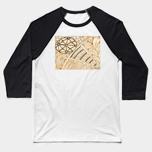 Gold Zentangle Baseball T-Shirt